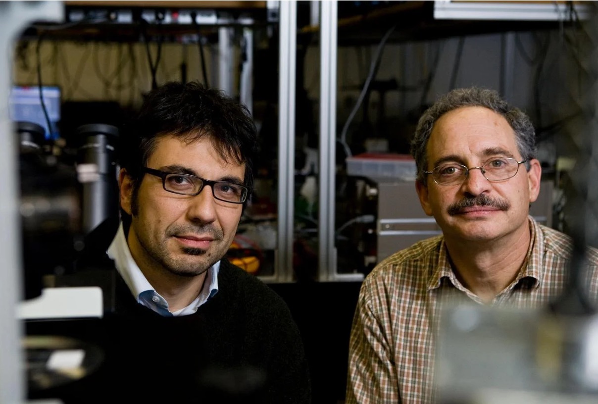 Image of biomedical engineering researchers Fiorenzo Omenetto, Ph.D., and David Kaplan, Ph.D.